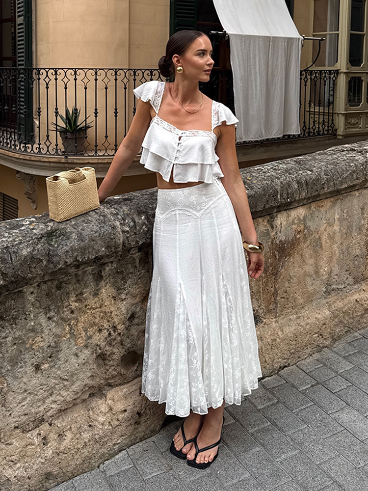 Summer Vacation Clothing Women - 2026 Summer Fashion Square Neck Ruffled