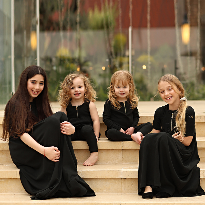 Summer Clothing Newborn - Summer black ribbed family matching clothes