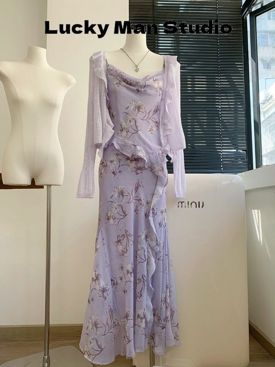 Luckymana Floral Print Halter  - Sundress Midi Floral review and price