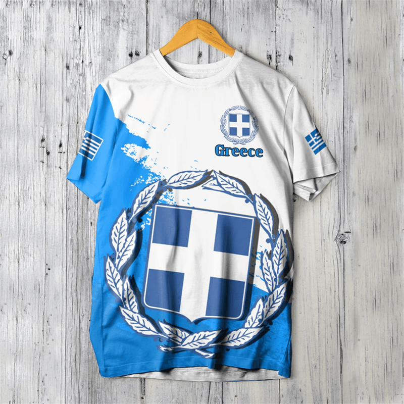 Greece Flag Map 3d Printed T S - Summer Clothing For Greece review and price