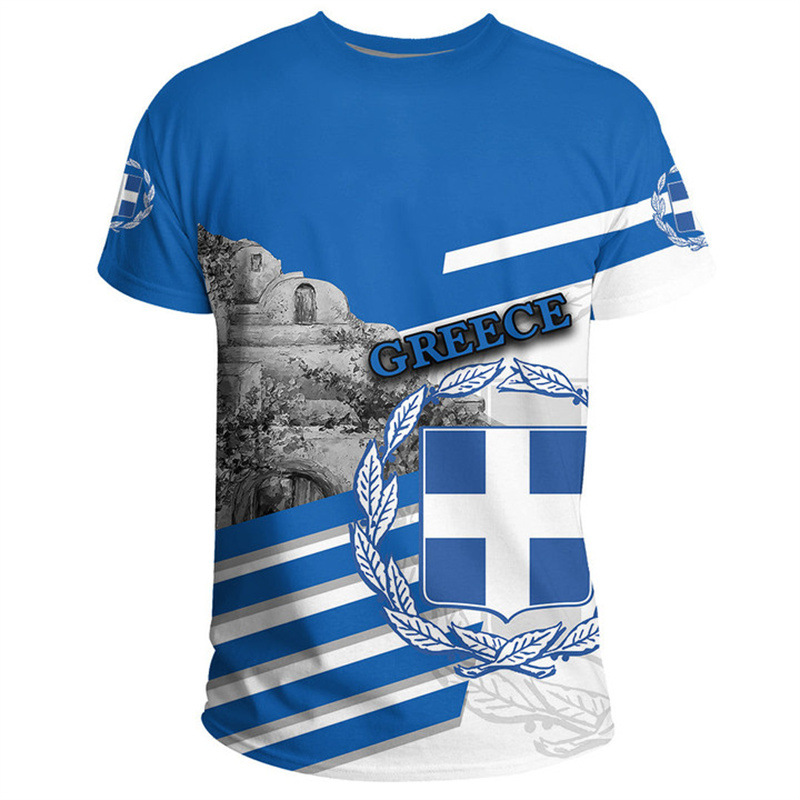 Greece Flag Map 3d Printed T S - Summer Clothing For Greece review and price
