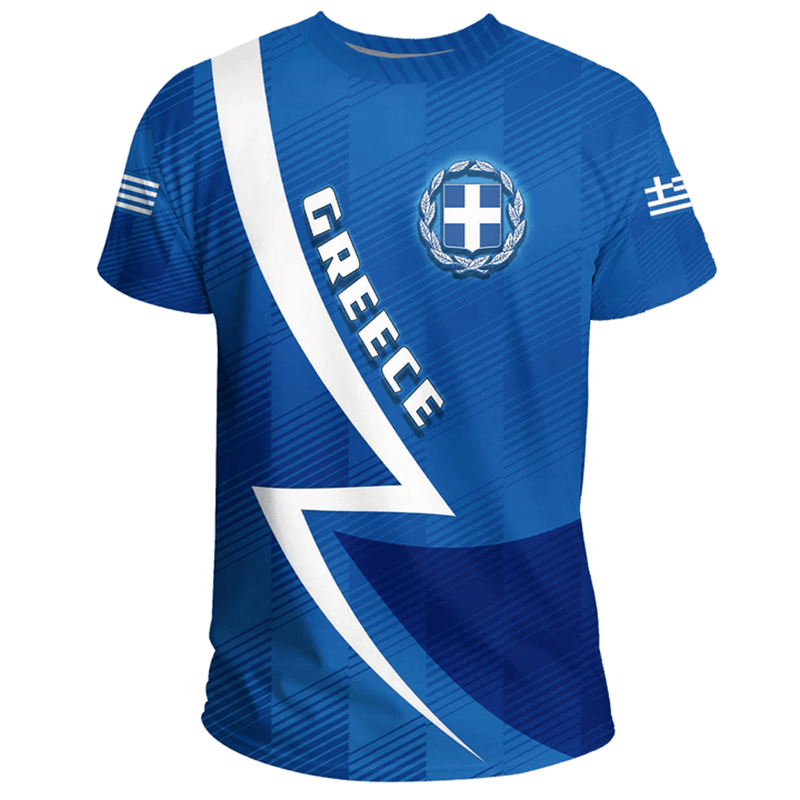 Greece Flag Map 3d Printed T S - Summer Clothing For Greece review and price