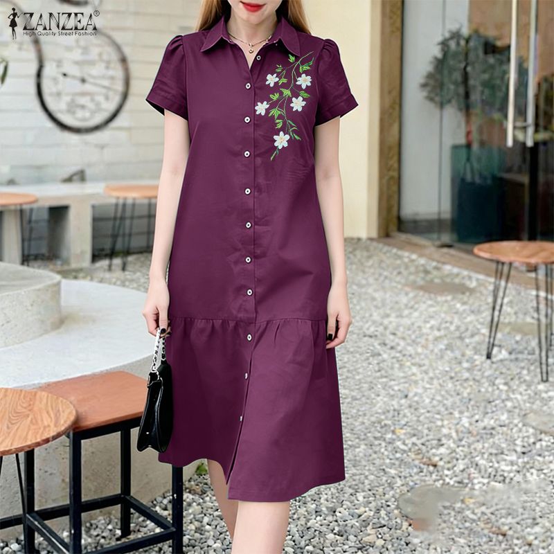 ZANZEA 2026 Summer Floral Prin - Sundress Midi Floral review and price