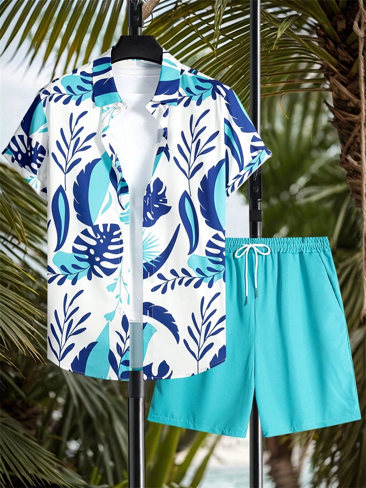 Men's Short-sleeved Shirt Set  - Summer Clothes Fashion review and price