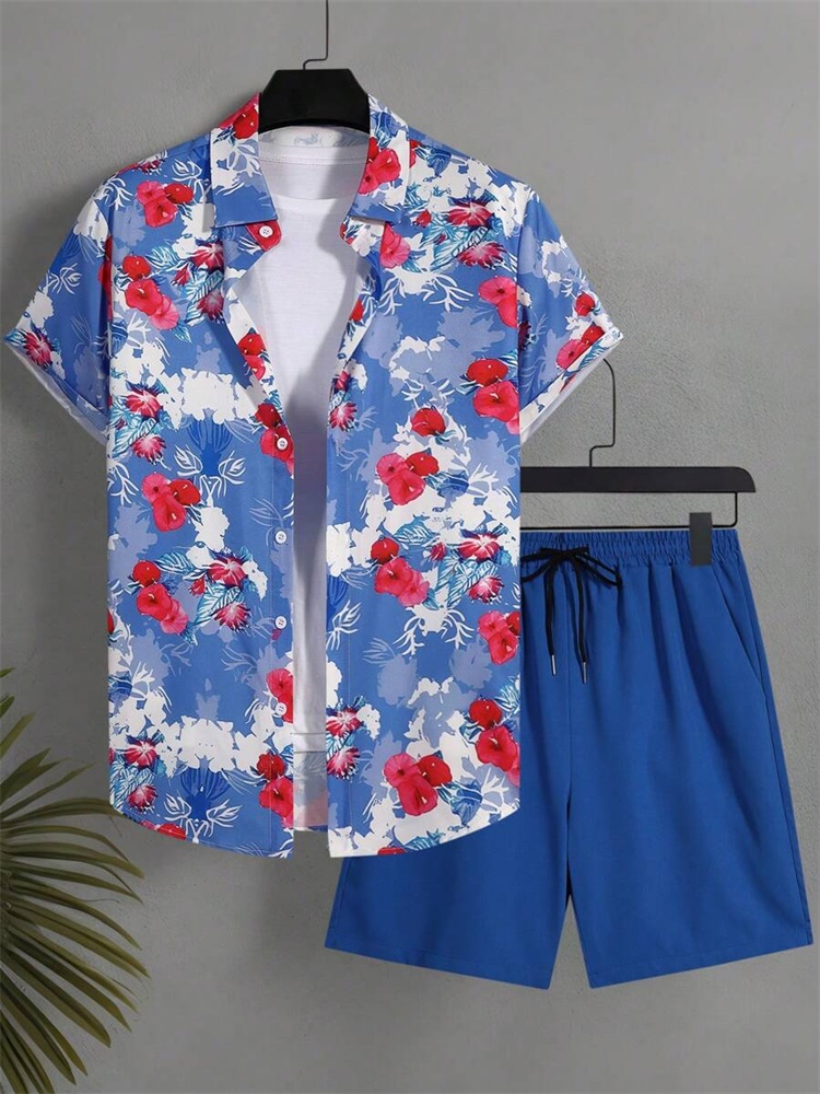 Men's Short-sleeved Shirt Set  - Summer Clothes Fashion review and price