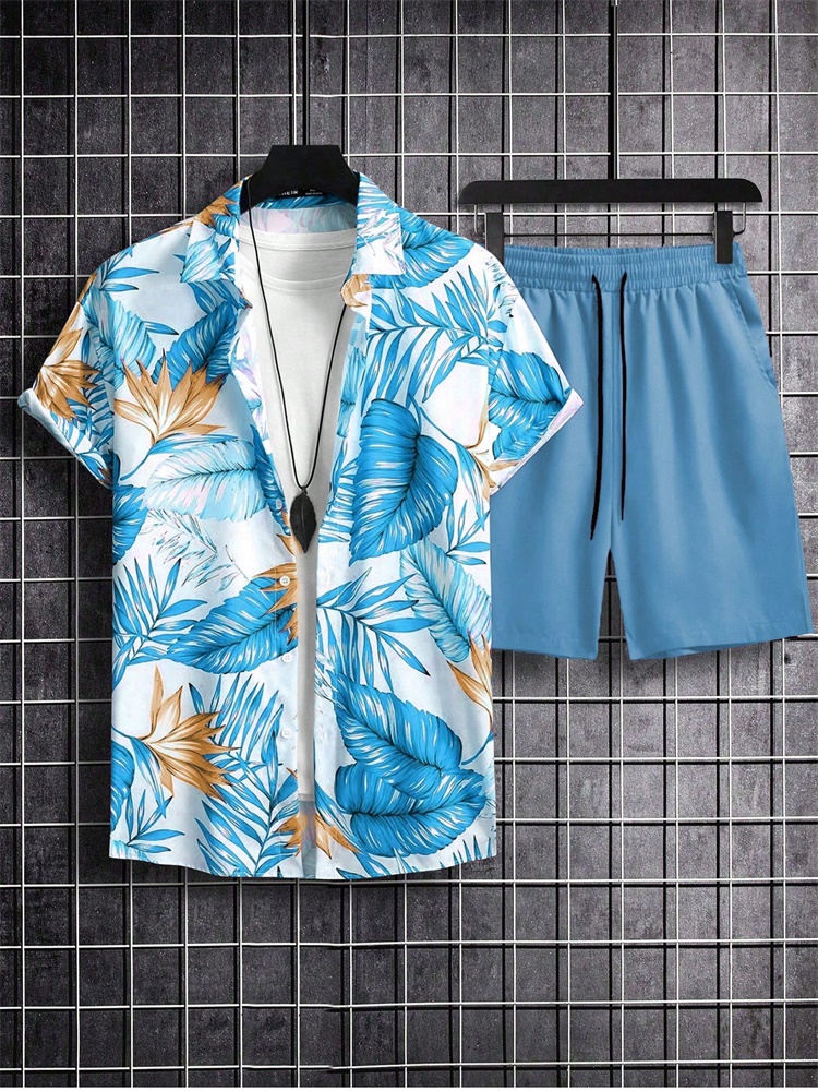 Men's Short-sleeved Shirt Set  - Summer Clothes Fashion review and price
