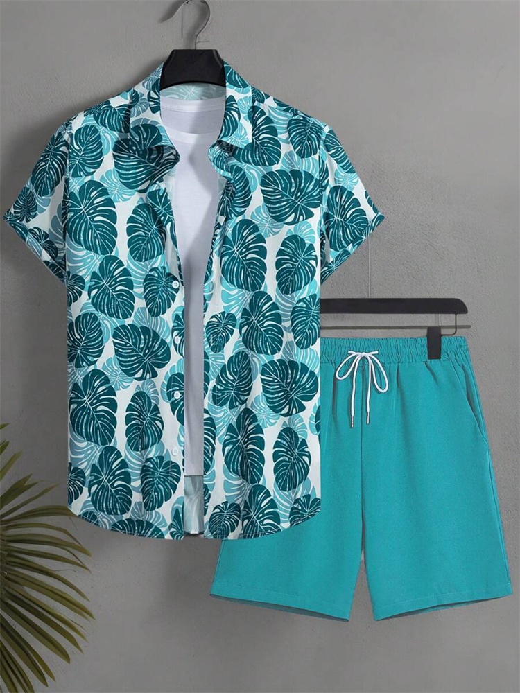 Men's Short-sleeved Shirt Set  - Summer Clothes Fashion review and price