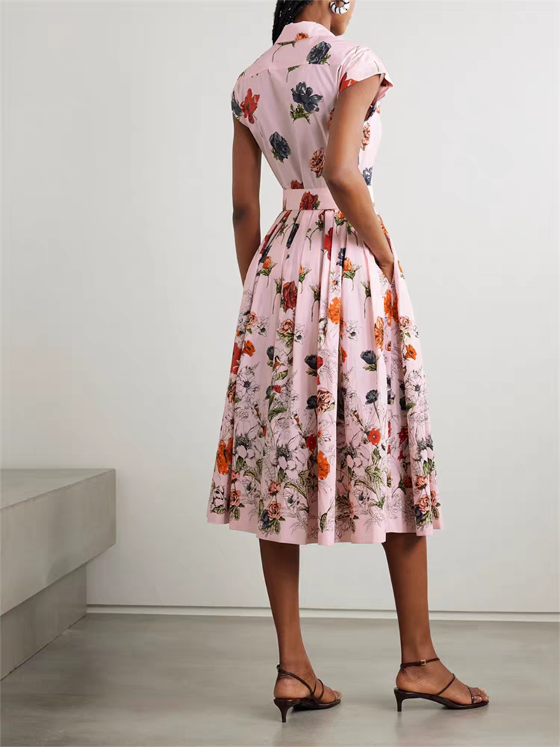 2025 Vintage Floral Print Shir - Sundress Midi Floral review and price