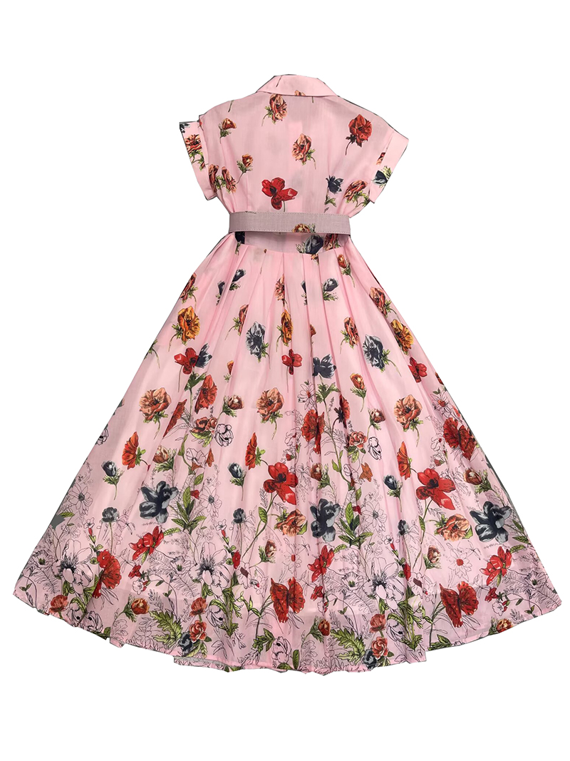 2025 Vintage Floral Print Shir - Sundress Midi Floral review and price