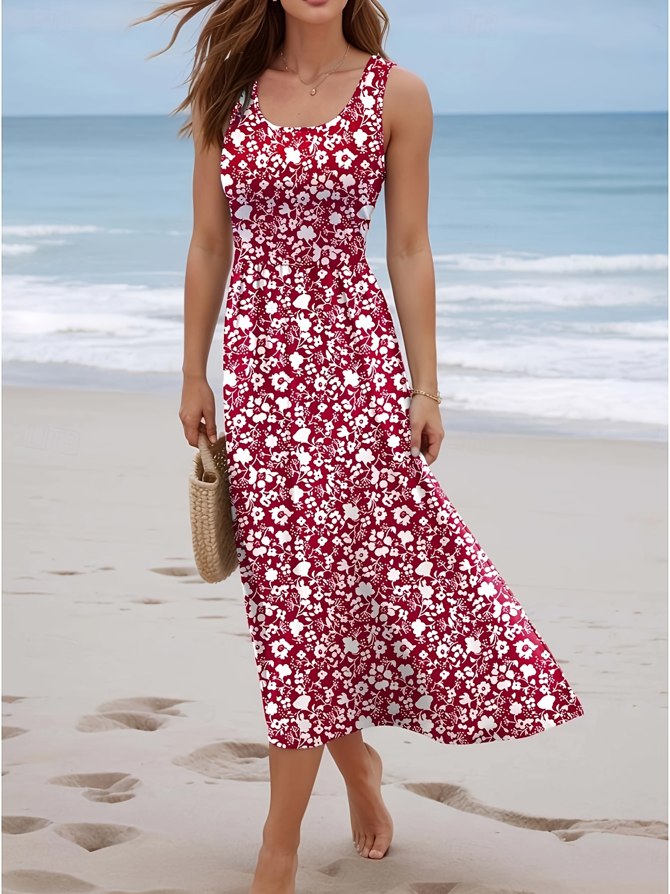 Women Summer Sleeveless Floral - Sundress Midi Floral review and price