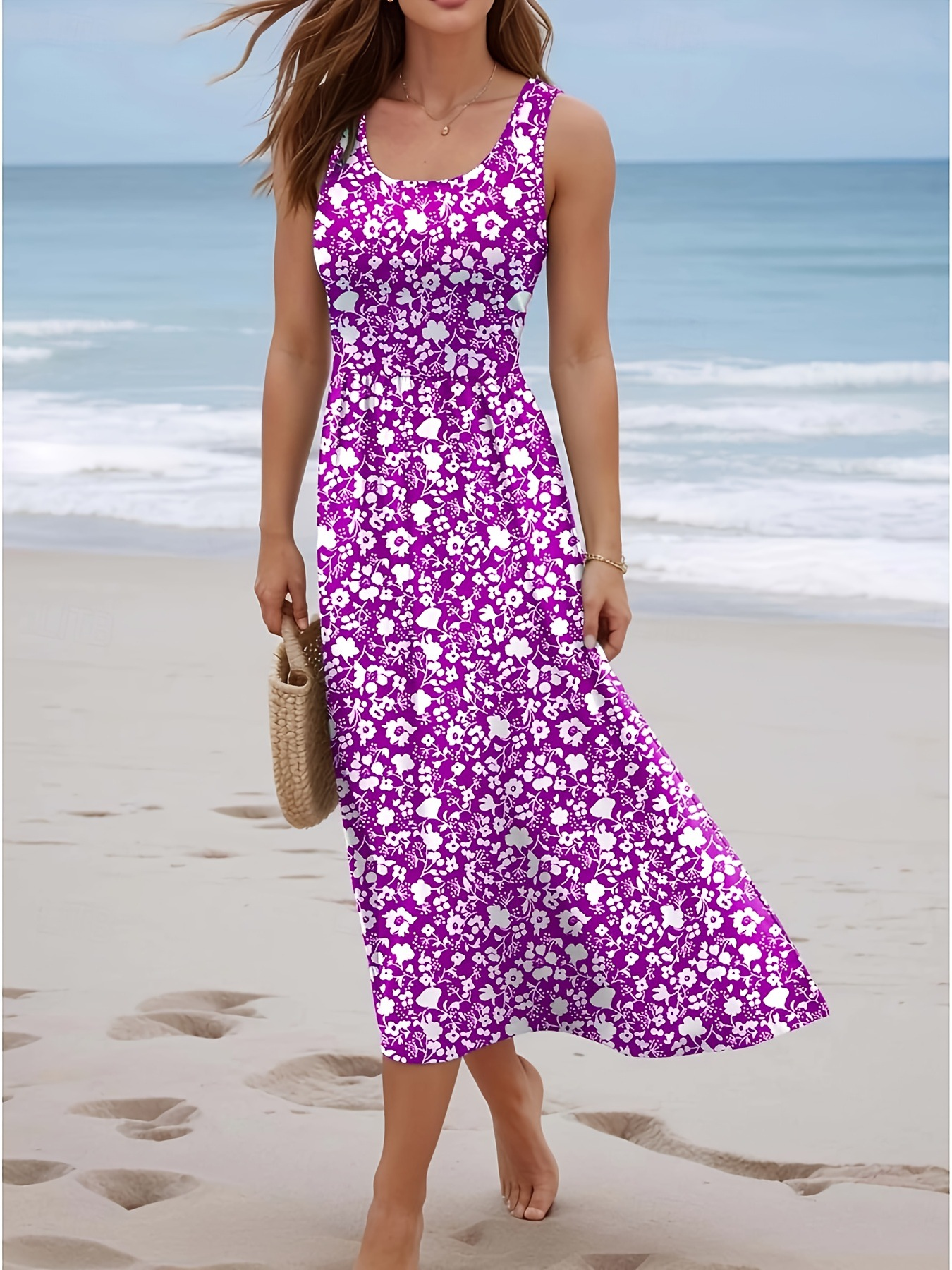 Women Summer Sleeveless Floral - Sundress Midi Floral review and price