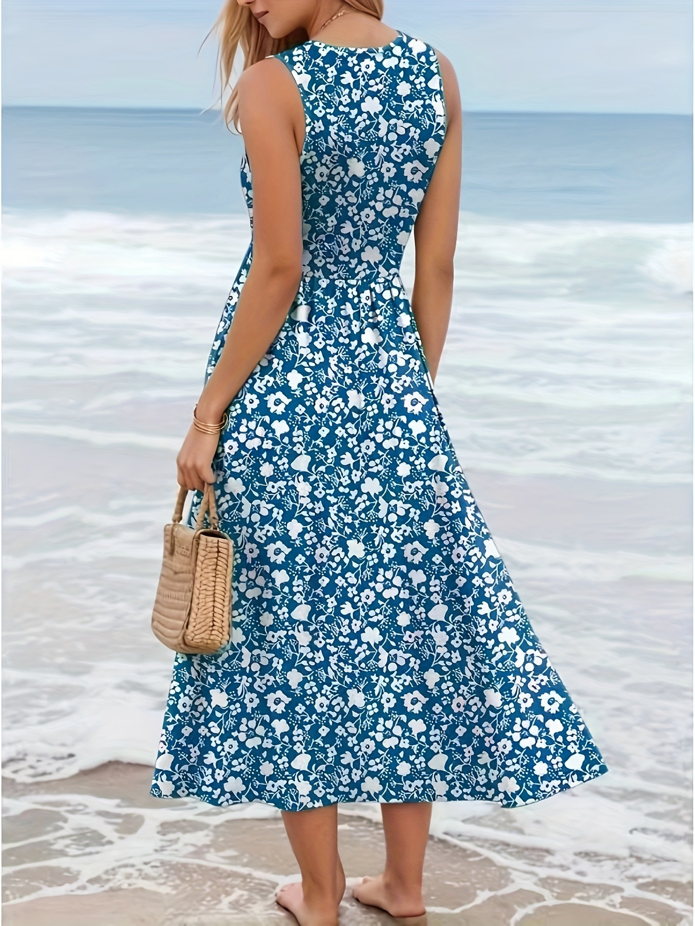 Women Summer Sleeveless Floral - Sundress Midi Floral review and price