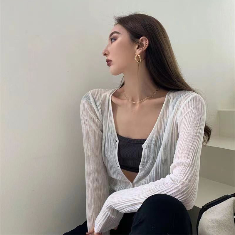 Korean Thin Sunscreen Cardigan - Summer Clothes Fashion review and price