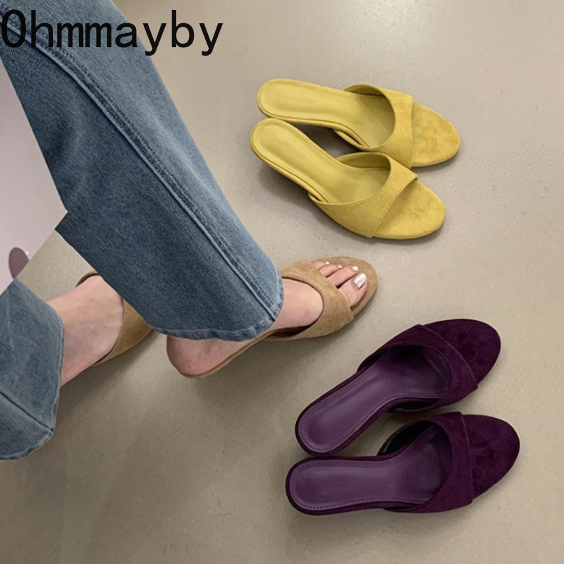 New Women Suede Slide Open Toe - Summer Vacation Clothing Women review and price