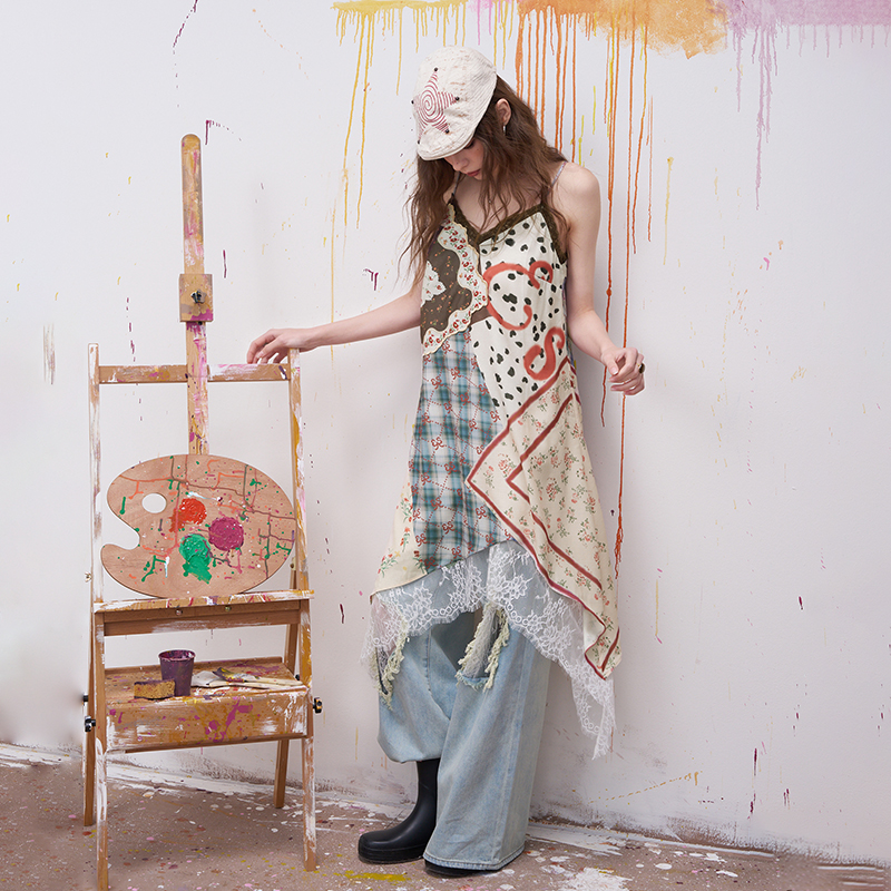 ELFSACK Floral Print Patchwork - Sundress Midi Floral review and price