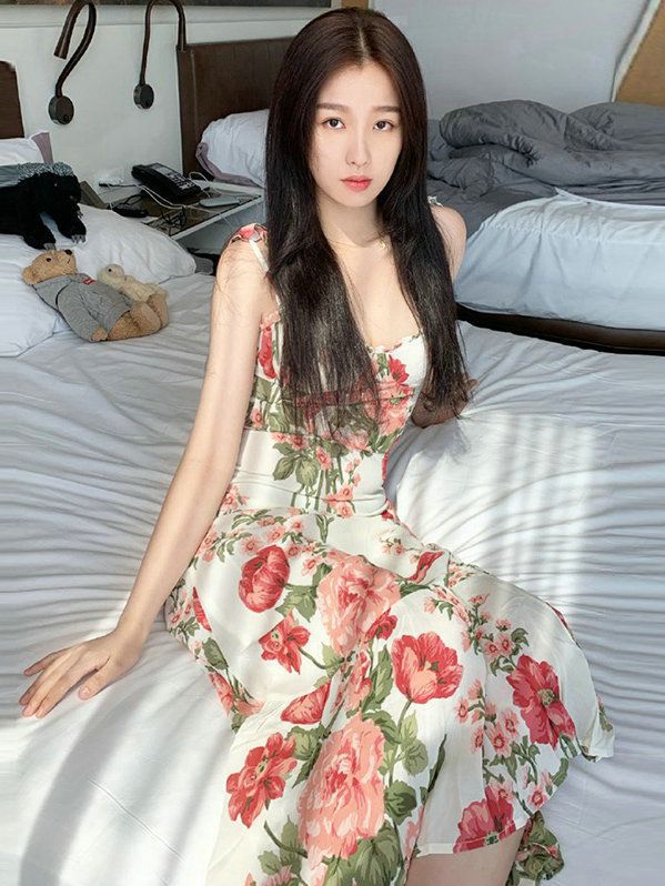Silk Linen Women's White Flora - Sundress Midi Floral review and price