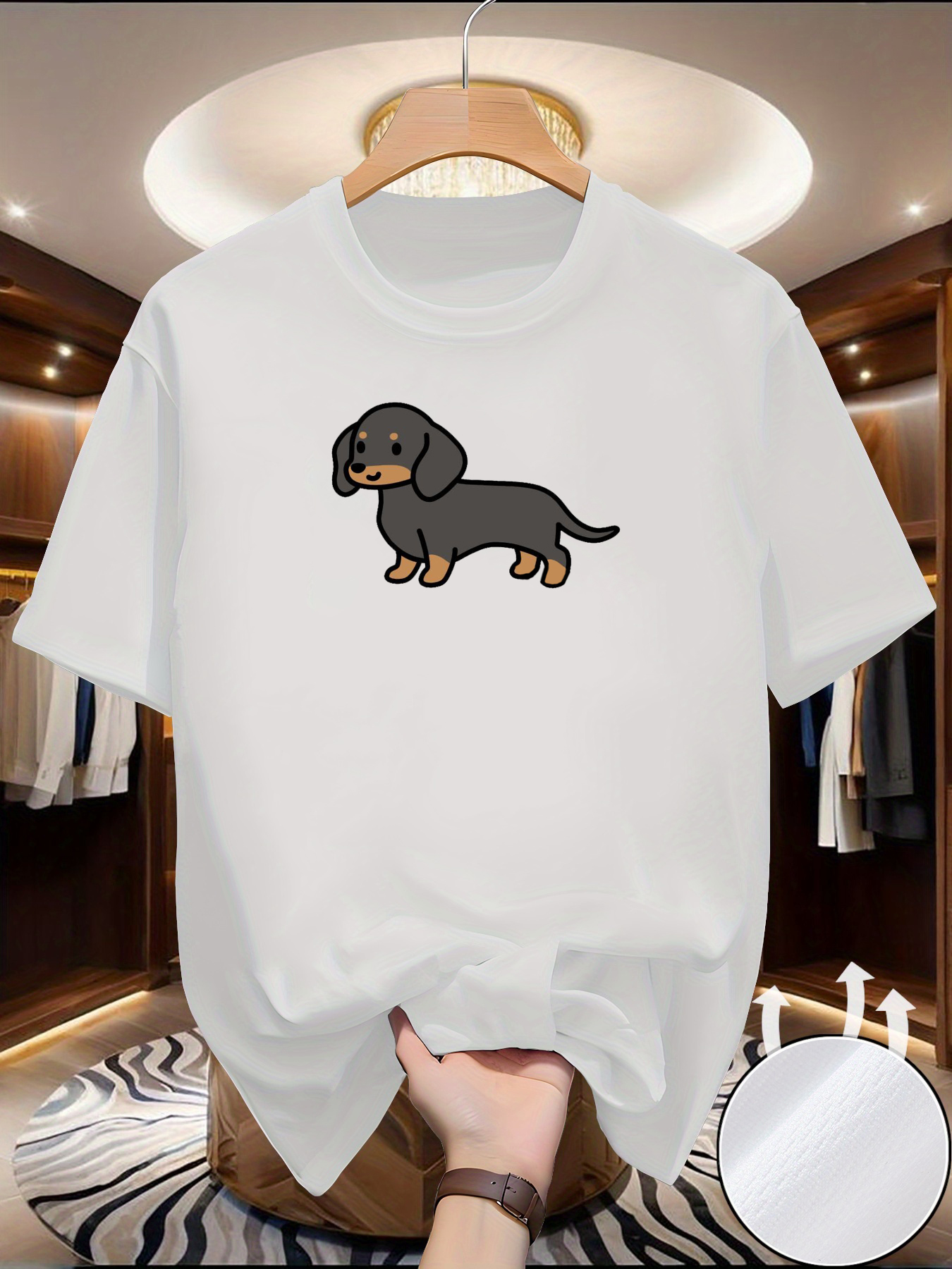 New Men's Dachshund print T-sh - Summer Clothing Europe review and price