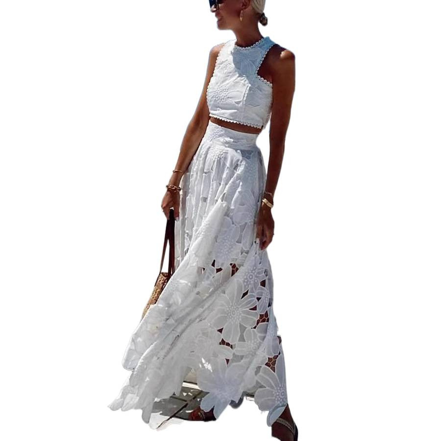 Women's White Floral Lace Embr - Summer Vacation Clothing Women review and price